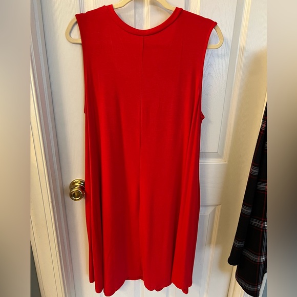 Zenana Premium V-Neck Red Mini Dress Sz XL - Picture 3 of 5